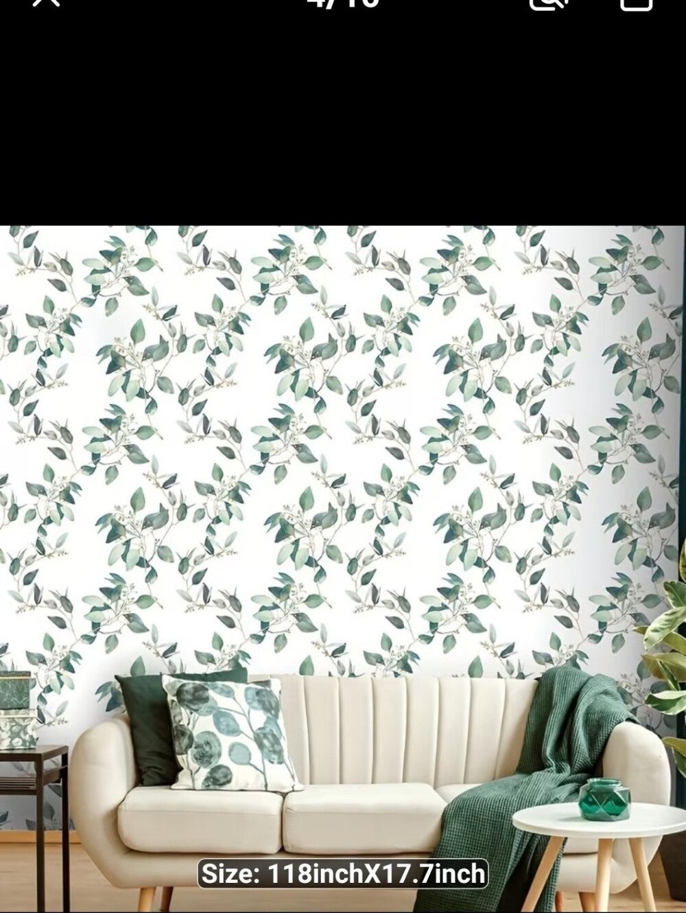 New 3 Rolls Botanical Green Leaf Self Adhesive Wallpaper #1567-2054